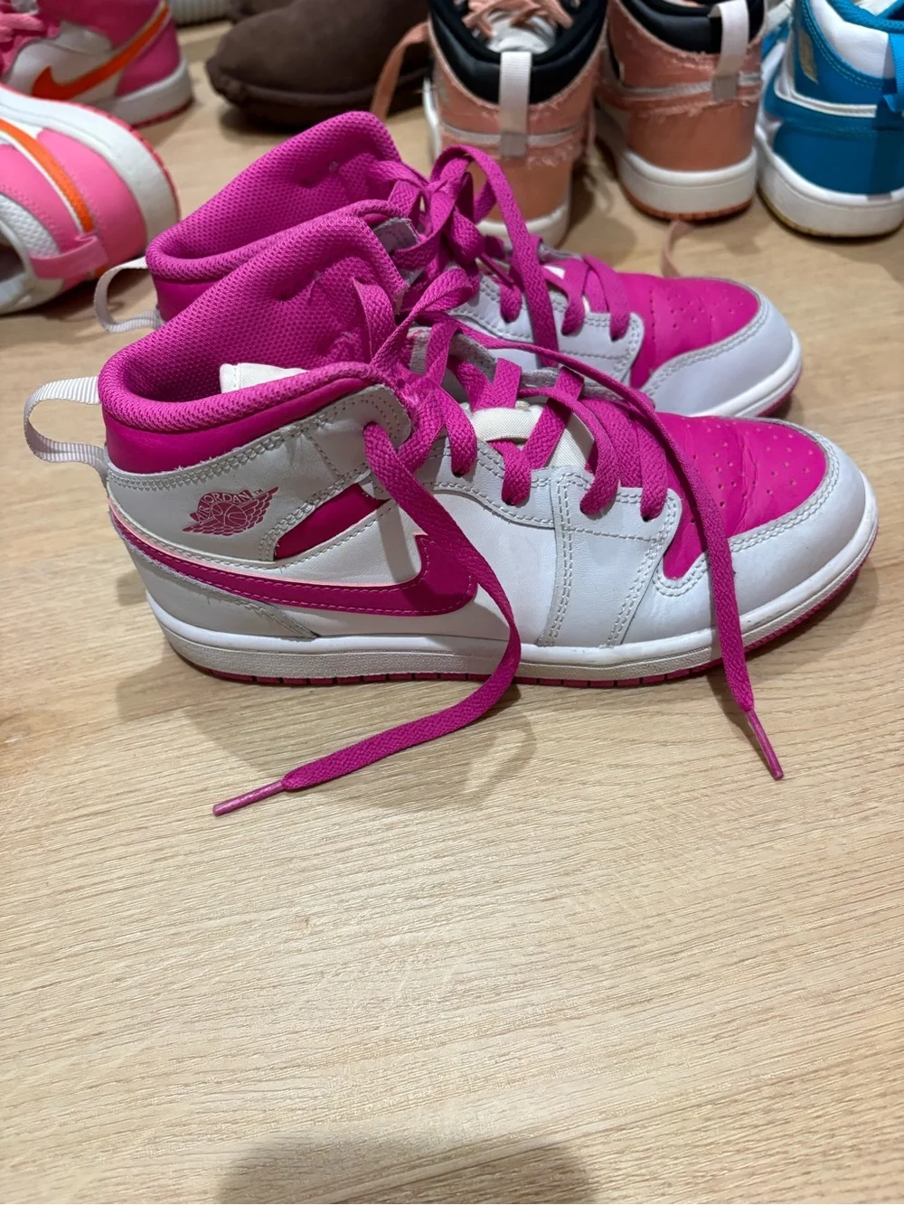 Nike Kids White and Hot Pink High-Top Sneakers